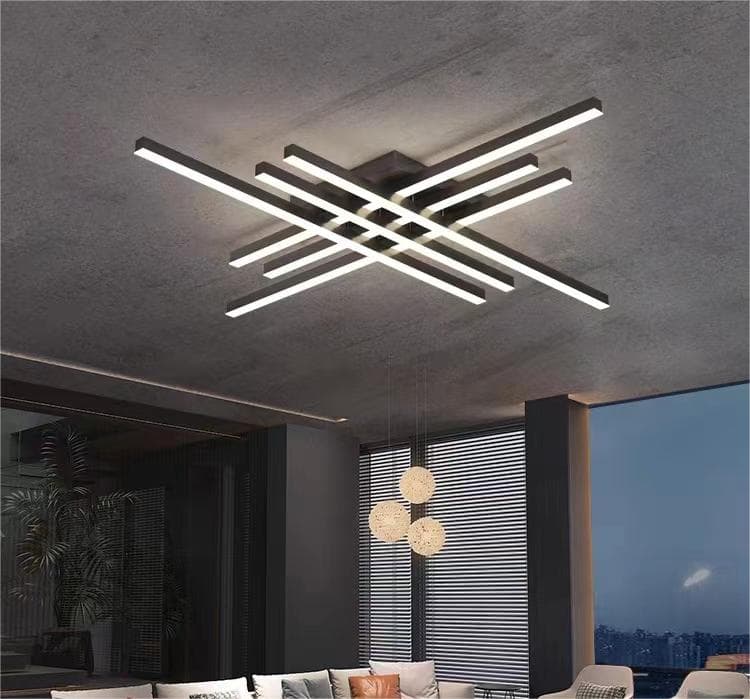 Modern Ceiling Light – Cross-Shaped Linear LED Fixture for Living Room. - View 1