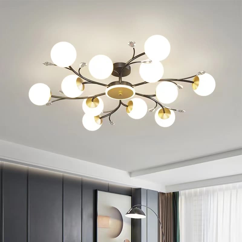 Designer 12-Head LED Ceiling Light for Living Room and Dining Room. - View 1