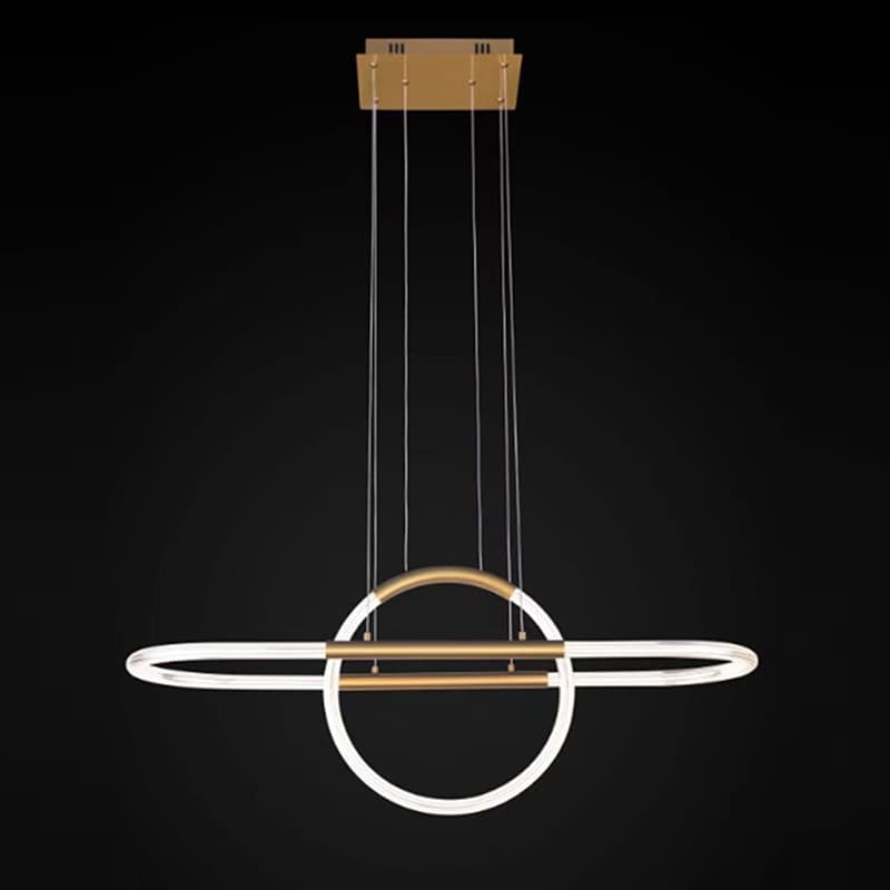 Decorative Circular LED Pendant Lamp with Gold Base for Modern Homes. - View 1