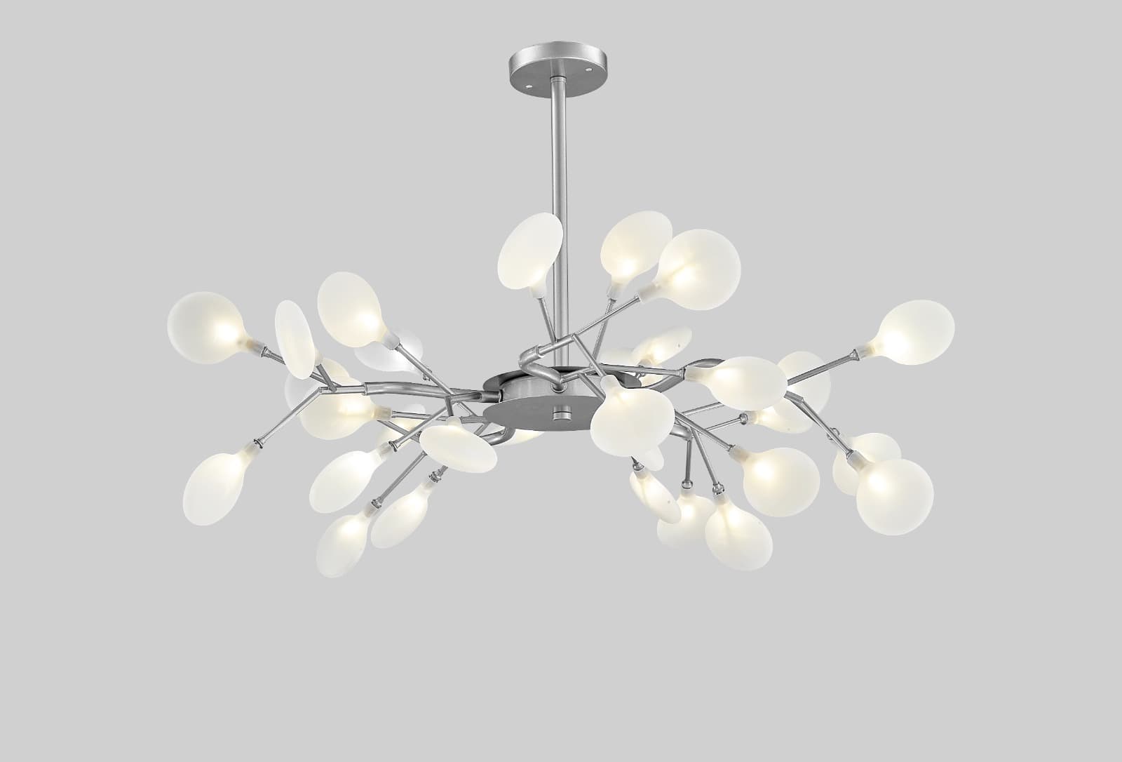 Nordic Branch Chandelier with Frosted Glass Shades. - View 1