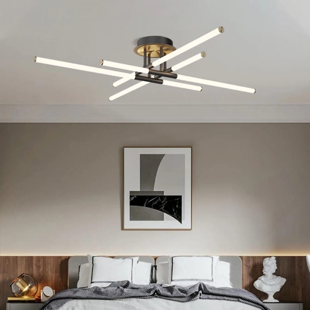 Nordic Cross Linear LED Ceiling Light – Contemporary Geometric LED Chandelier. - View 1