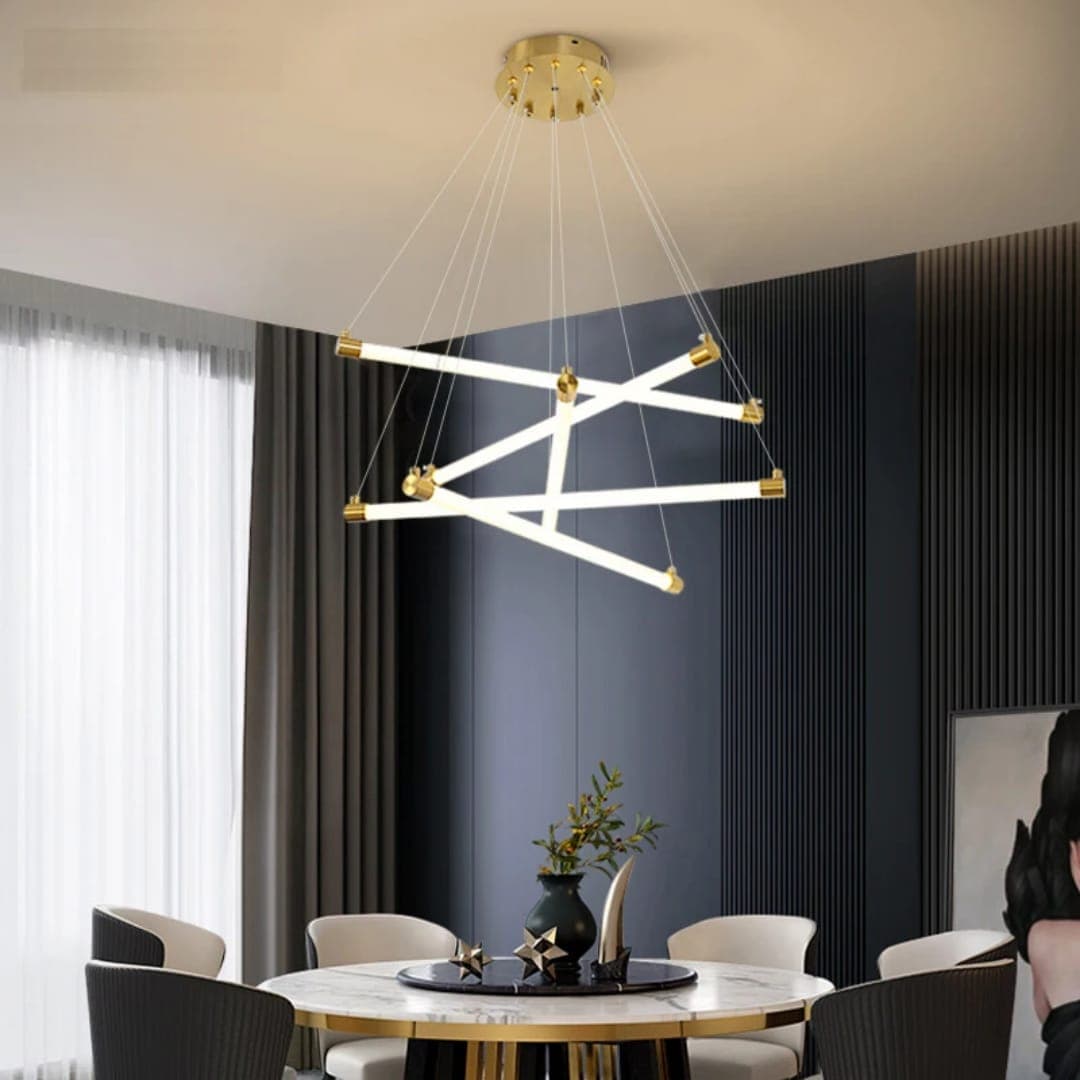 Luxury Nordic Cross LED Ceiling Light – Modern Linear Pendant. - View 1