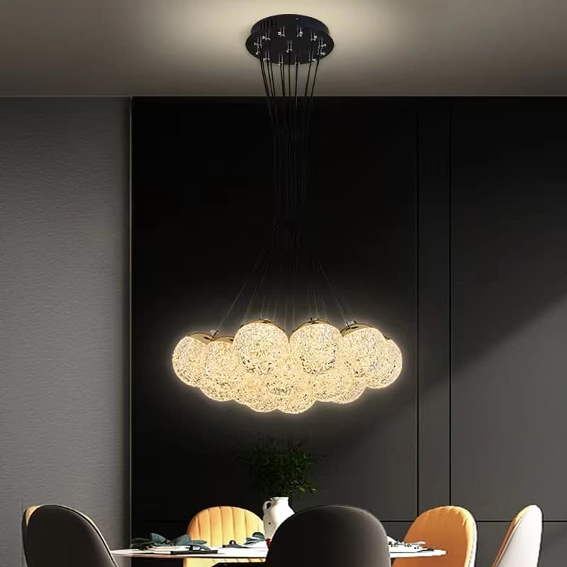 Luxury Nordic Multi-Glass Sphere Chandelier – Adjustable LED Pendant Light. - View 1
