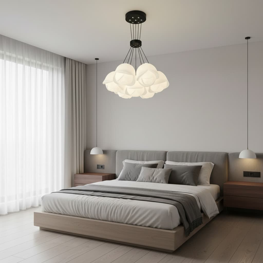 Elegant Modern Ceiling Fittings | Nordic White LED Chandeliers. - View 1