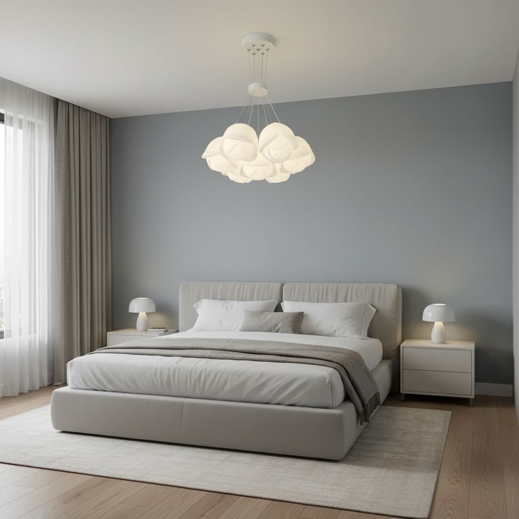 Nordic Cloud Pendant Chandelier White | Modern Flower & Petal Ceiling Light. - View 1