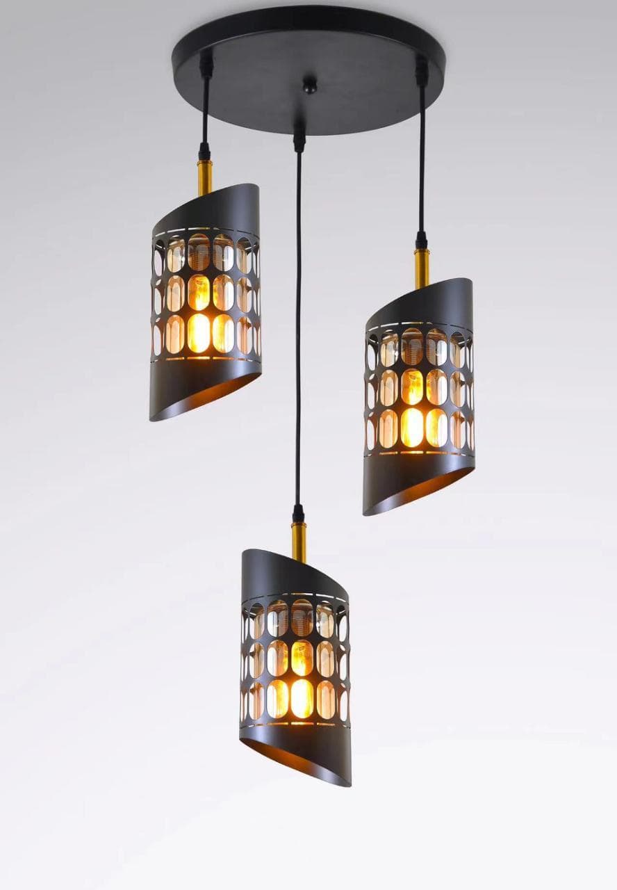 Triple Head Rope Pendant Light – Industrial Decorative Ceiling Drop Light. - View 1