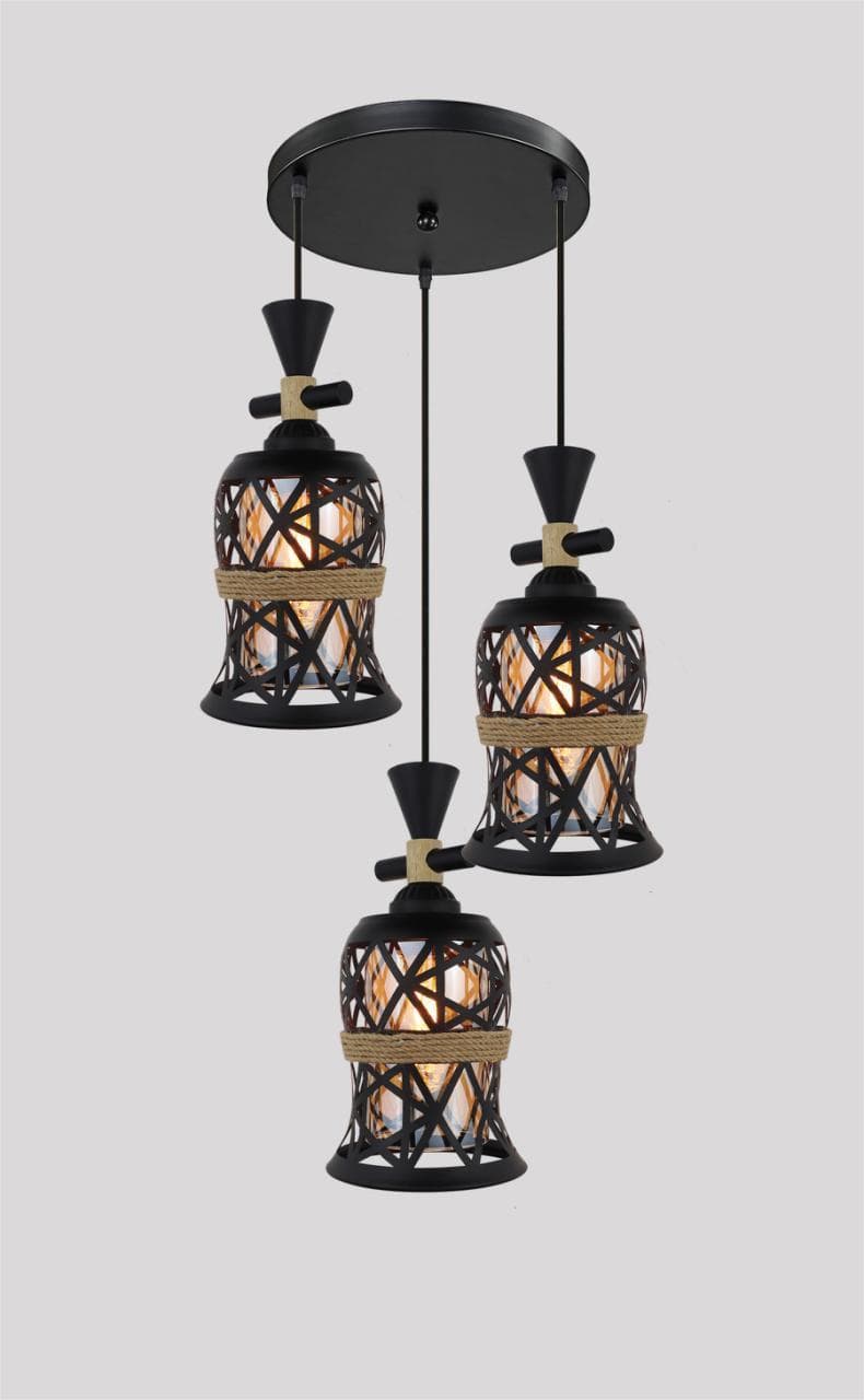 Triple Head Chandelier-Style Pendant Light – Decorative Ceiling Drop. - View 1