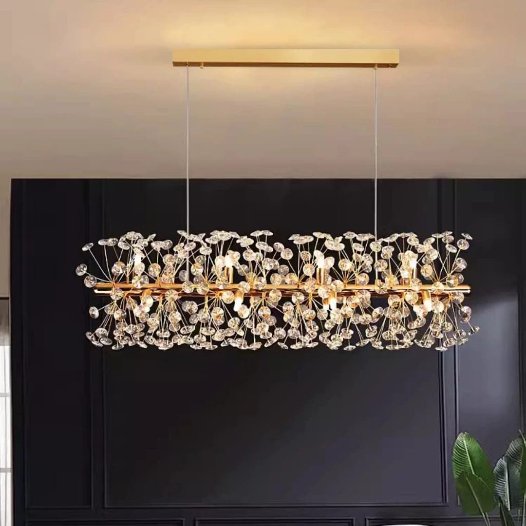 Nordic Gold LED Chandelier – Modern Crystal Ceiling Light for Dining Table. - View 1