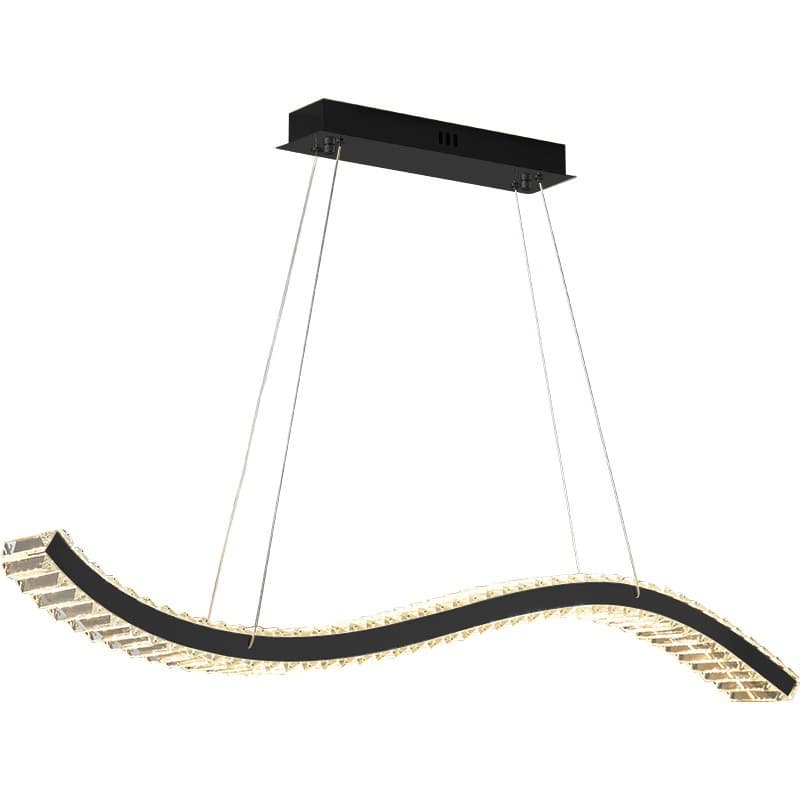 Luxury Black Wave LED Chandelier for Dining Table & Kitchen Island. - View 1