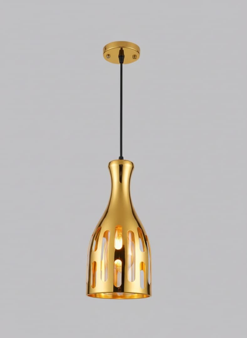 Stylish Gold Ceiling Pendant for Bedroom Lighting. - View 1