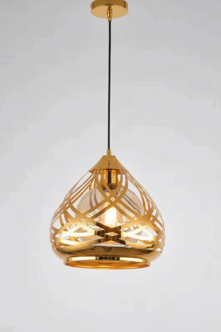 Luxury Gold Metal Drop Light – Decorative Pendant Ceiling Lamp. - View 1