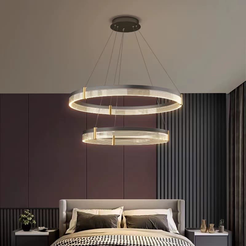 Luxury Wave, Geometric & Rectangular LED Chandelier for Living Room. - View 1