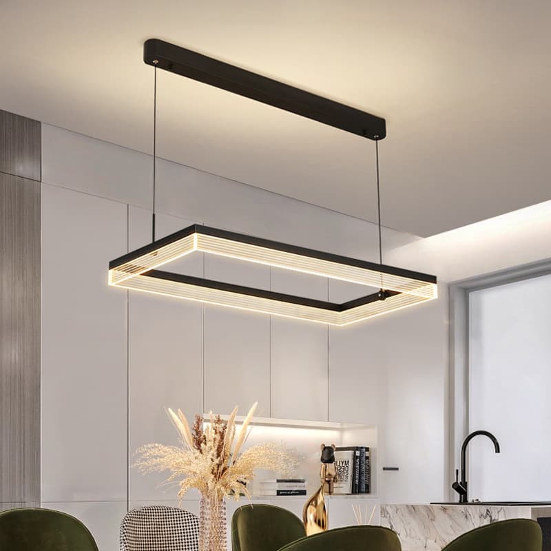 Designer Nordic Rectangular LED Chandelier – Minimalist Lighting. - View 1