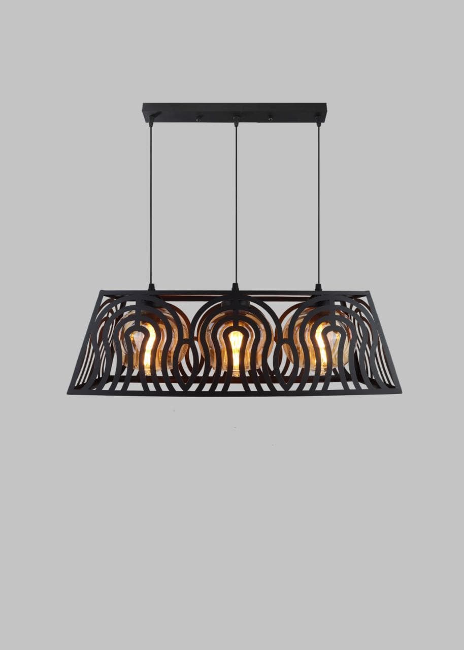 Modern Industrial Triple Pendant Light for Dining & Living Spaces. - View 1
