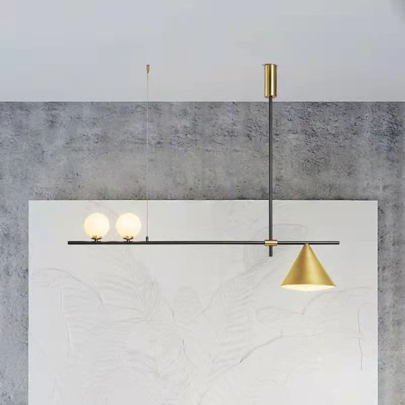 Modern Black & Gold LED Chandelier – 3-Light Nordic Pendant. - View 1