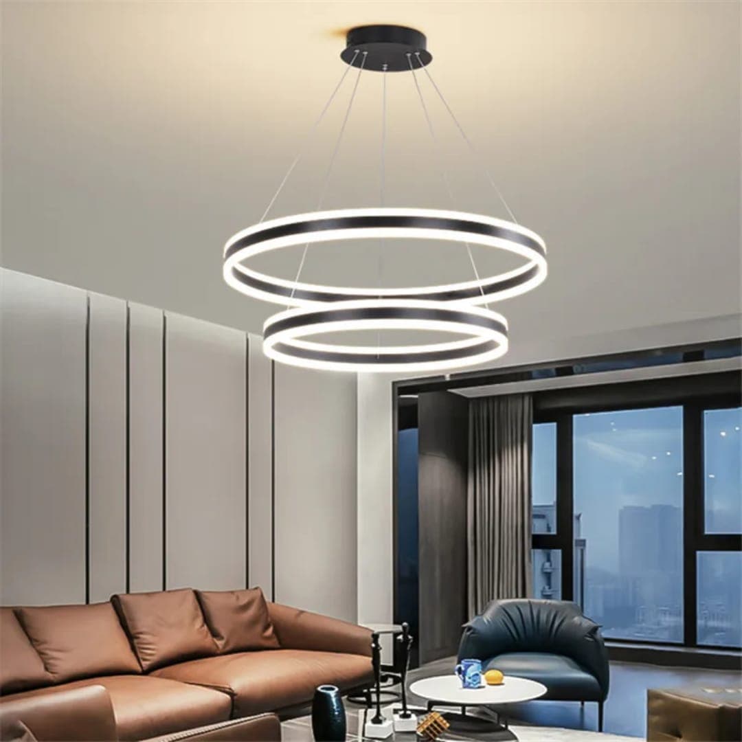 Multi-Ring LED Chandelier – Modern Nordic Ceiling Light for Luxury Interiors. - View 1