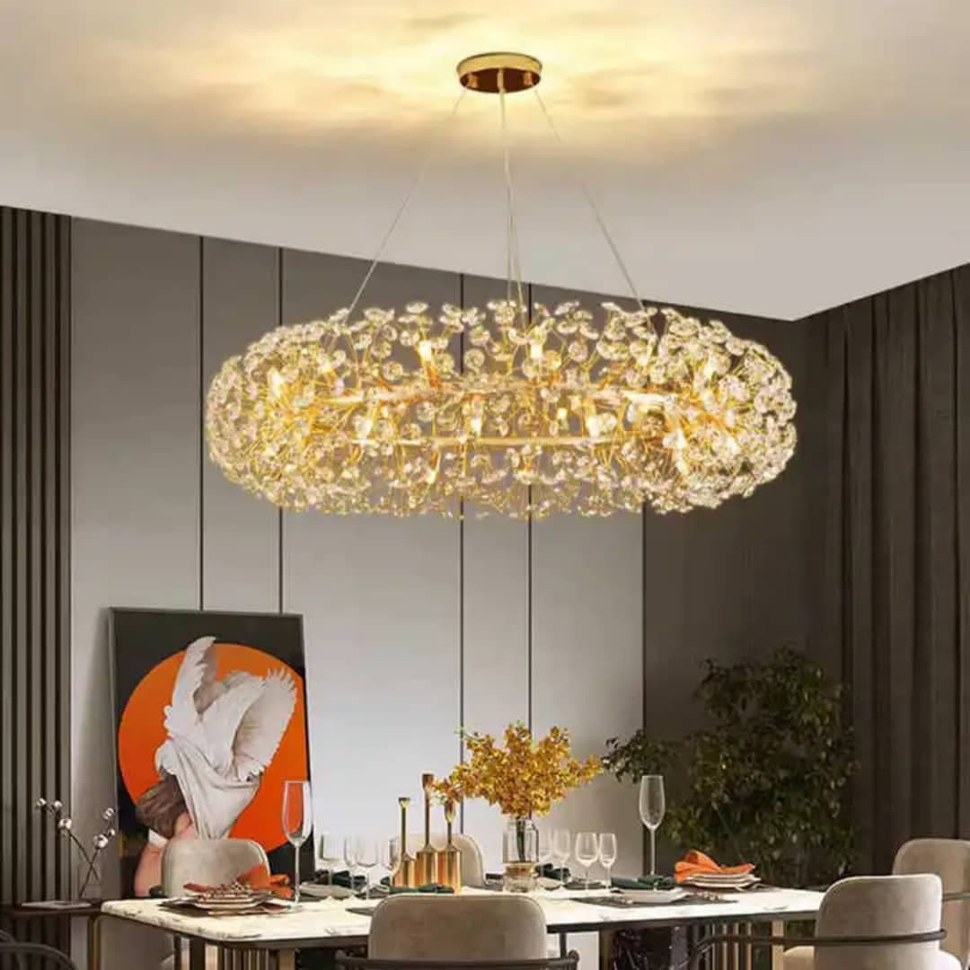 Designer Gold Crystal Chandelier for Modern Interiors. - View 1