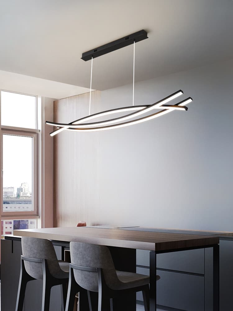Sleek Wave Design LED Hanging Light – Modern Nordic Chandelier. - View 1