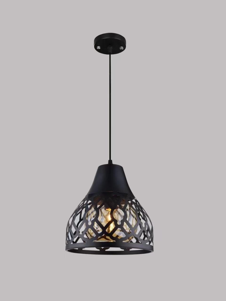 Metal Cage Pendant Lamp – Rustic Industrial Ceiling Light for Home Interiors. - View 1