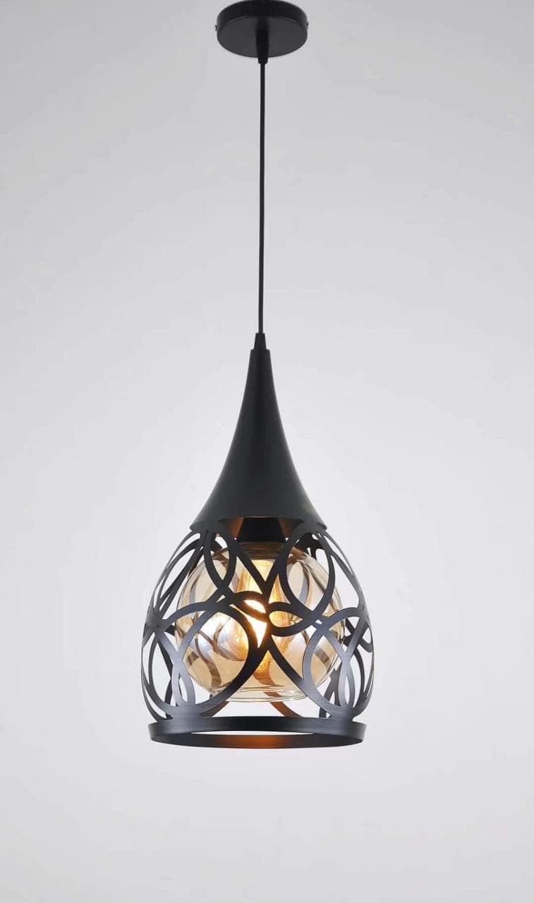 Elegant Black Cut-Out Drop Light for Living Room and Dining Area. - View 1