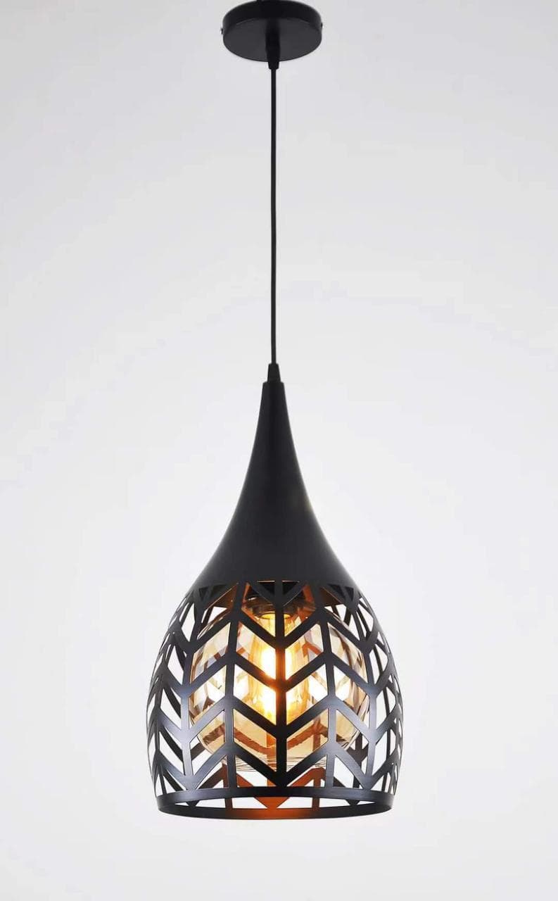 Vintage Edison Style Droplight – Rustic Rope Cage Ceiling Light. - View 1