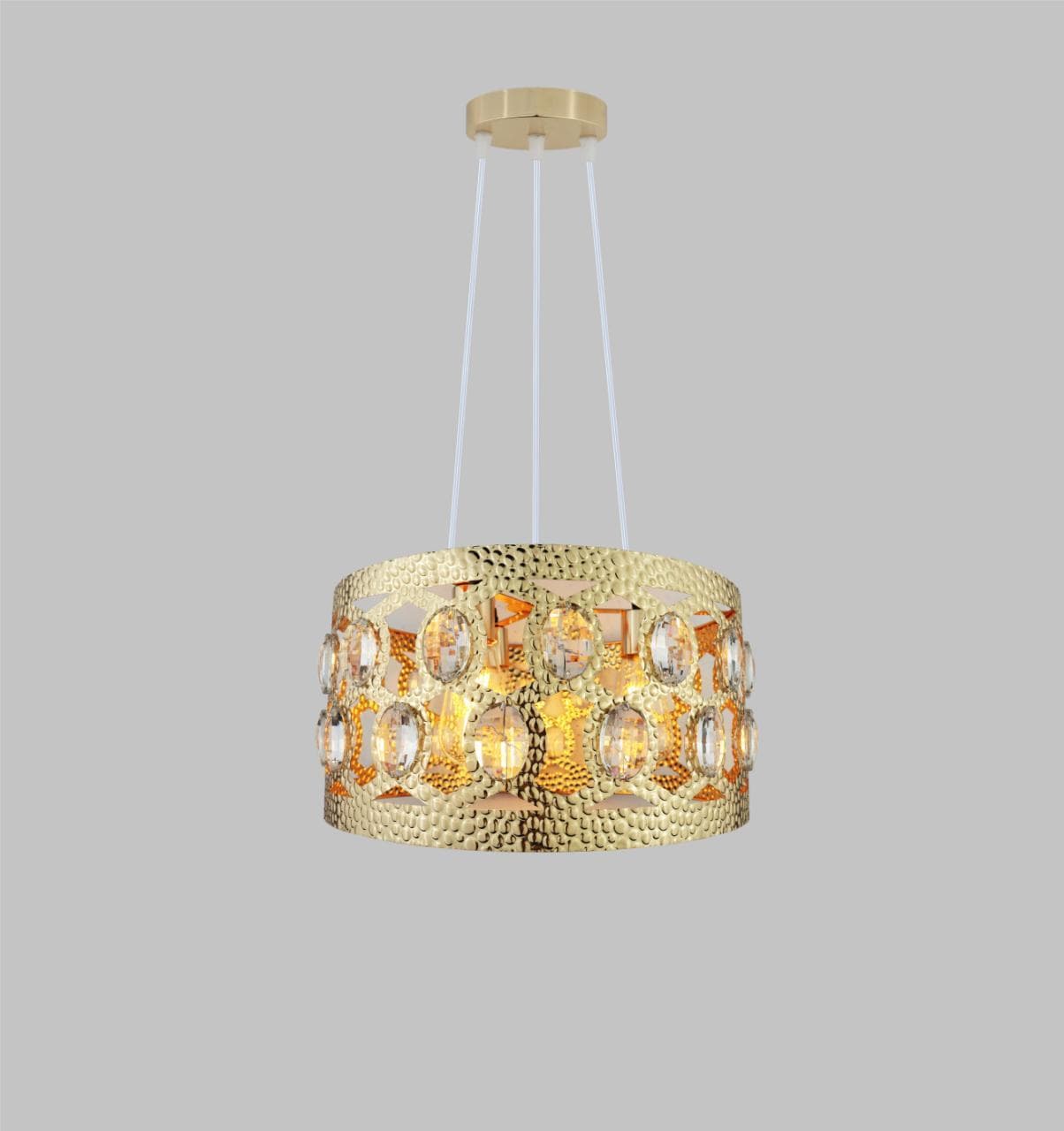 Luxury Gold Cage Hanging Light – Elegant LED-Compatible Pendant. - View 1