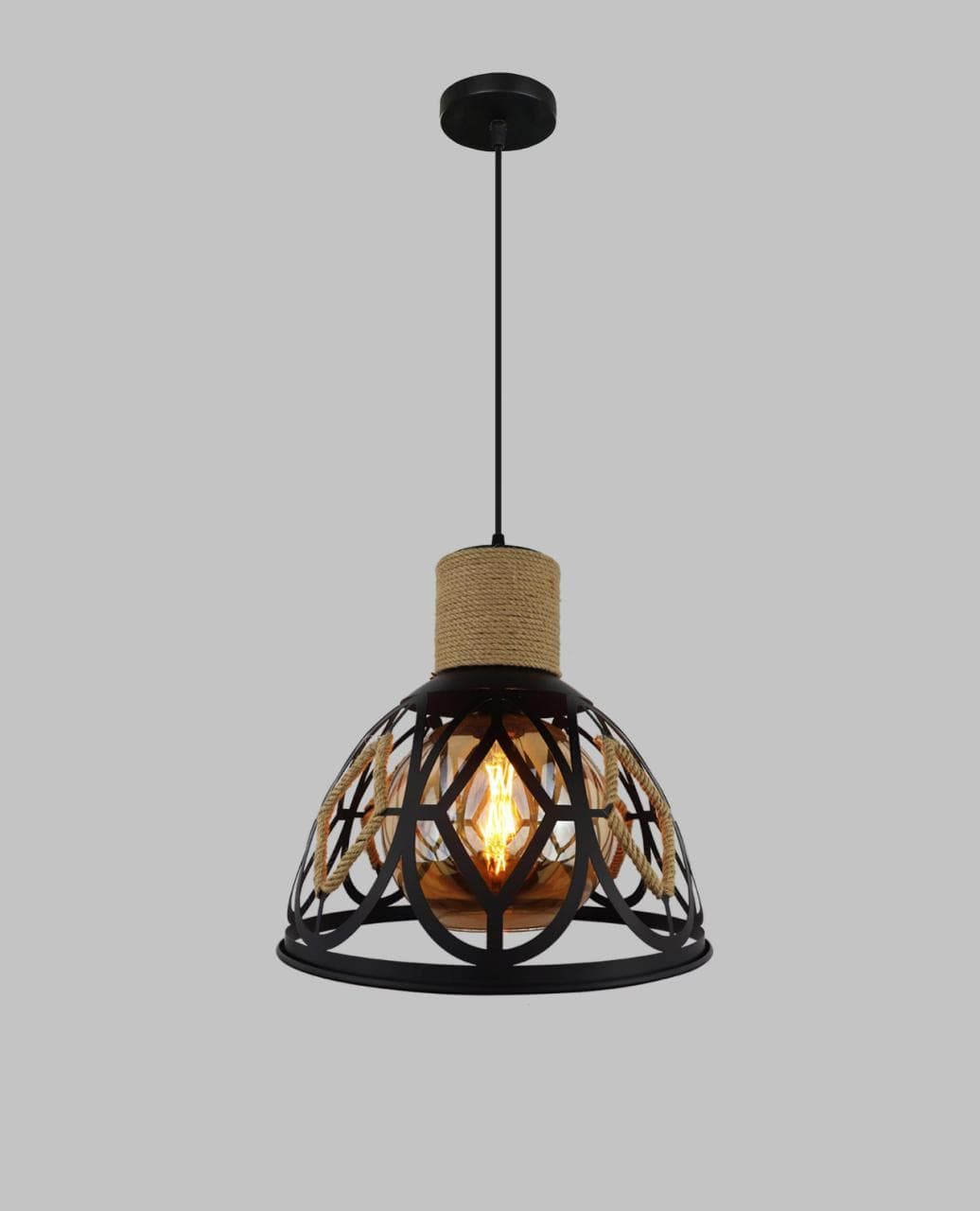 Stylish Cage Design Hanging Drop Lamp – Modern Industrial Ceiling Light. - View 1