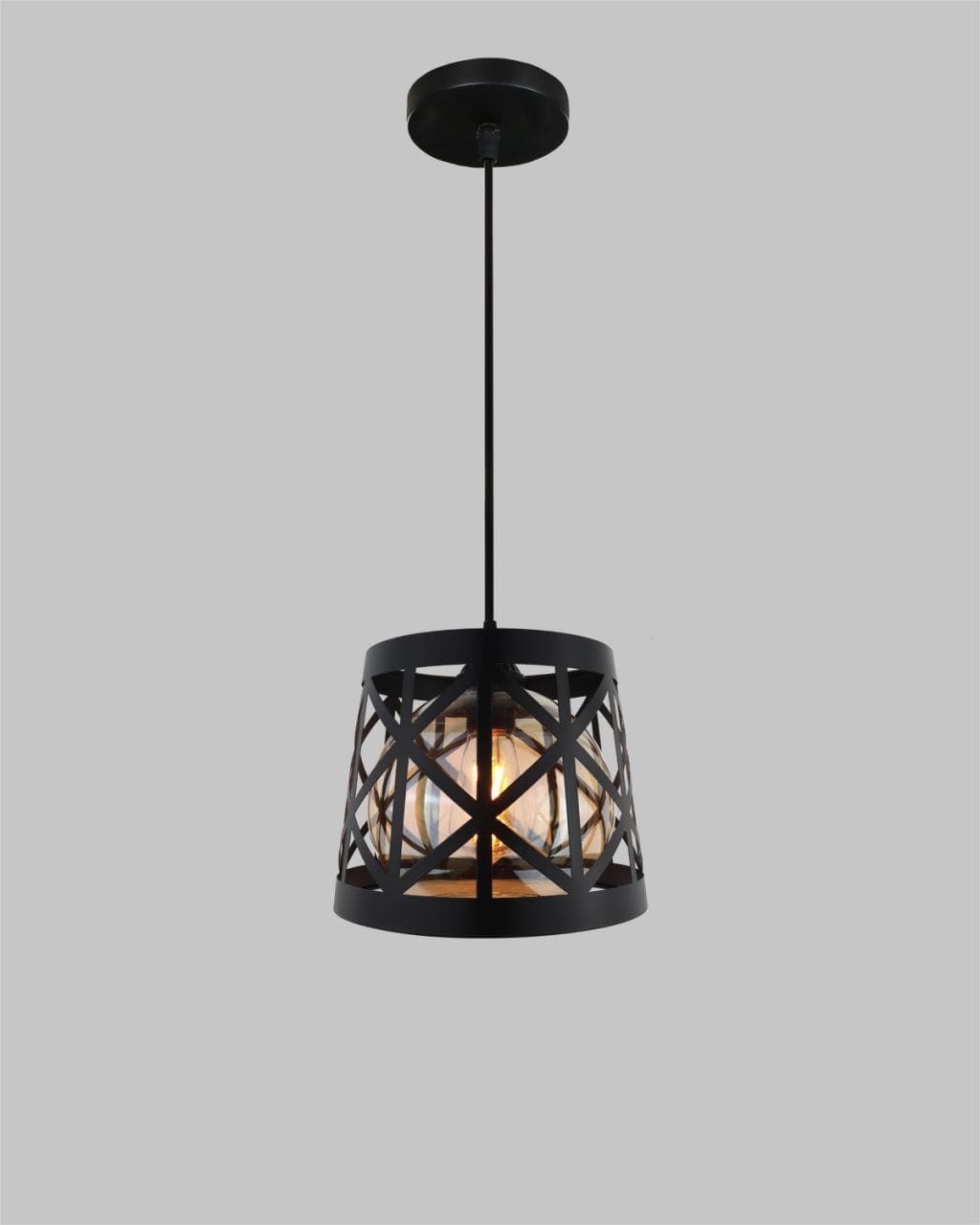 Black Cage Pendant Light – Versatile Industrial Hanging Ceiling Lamp. - View 1
