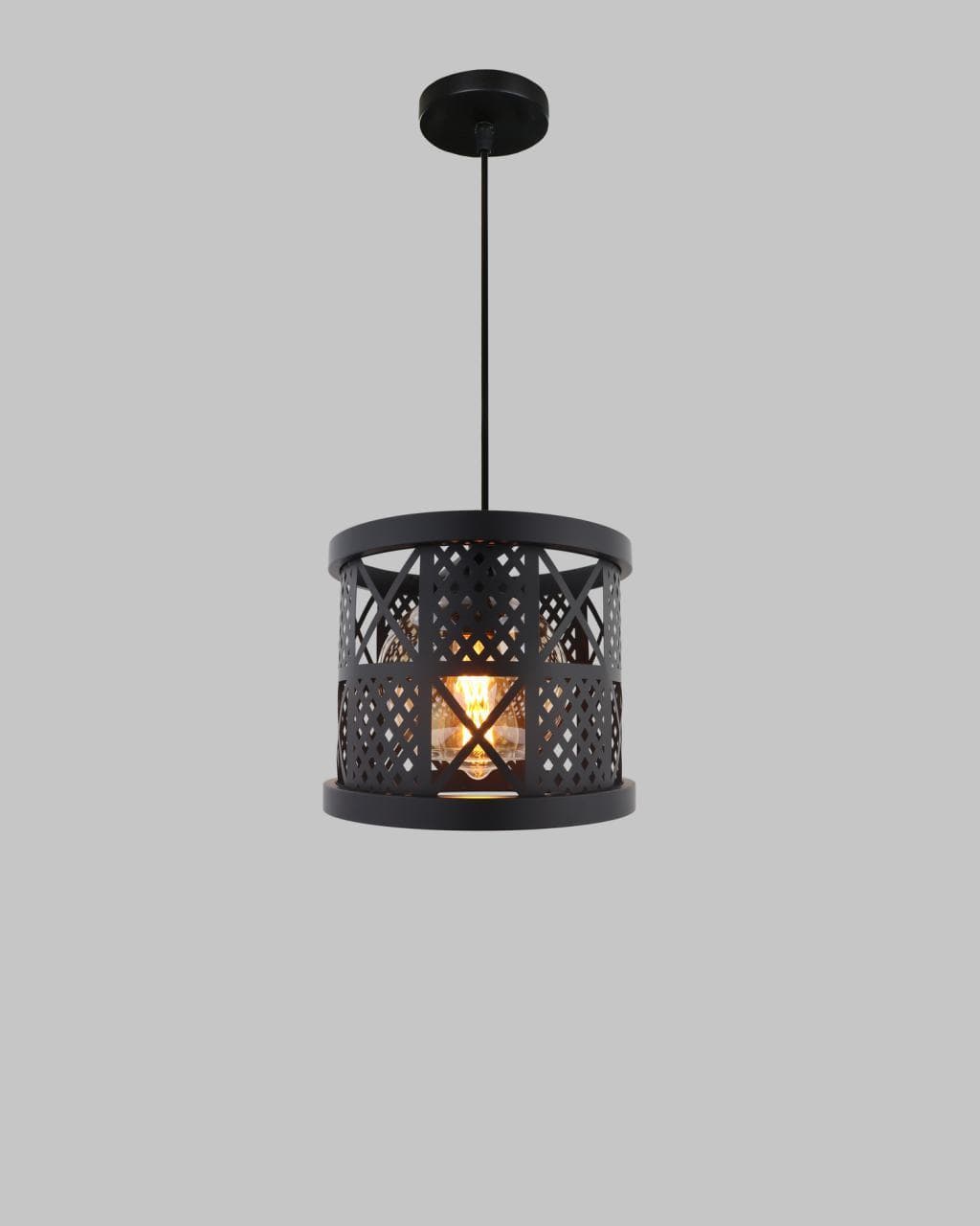 Sleek Industrial Cage Pendant Lights – Modern Black Hanging Ceiling Fixture. - View 1