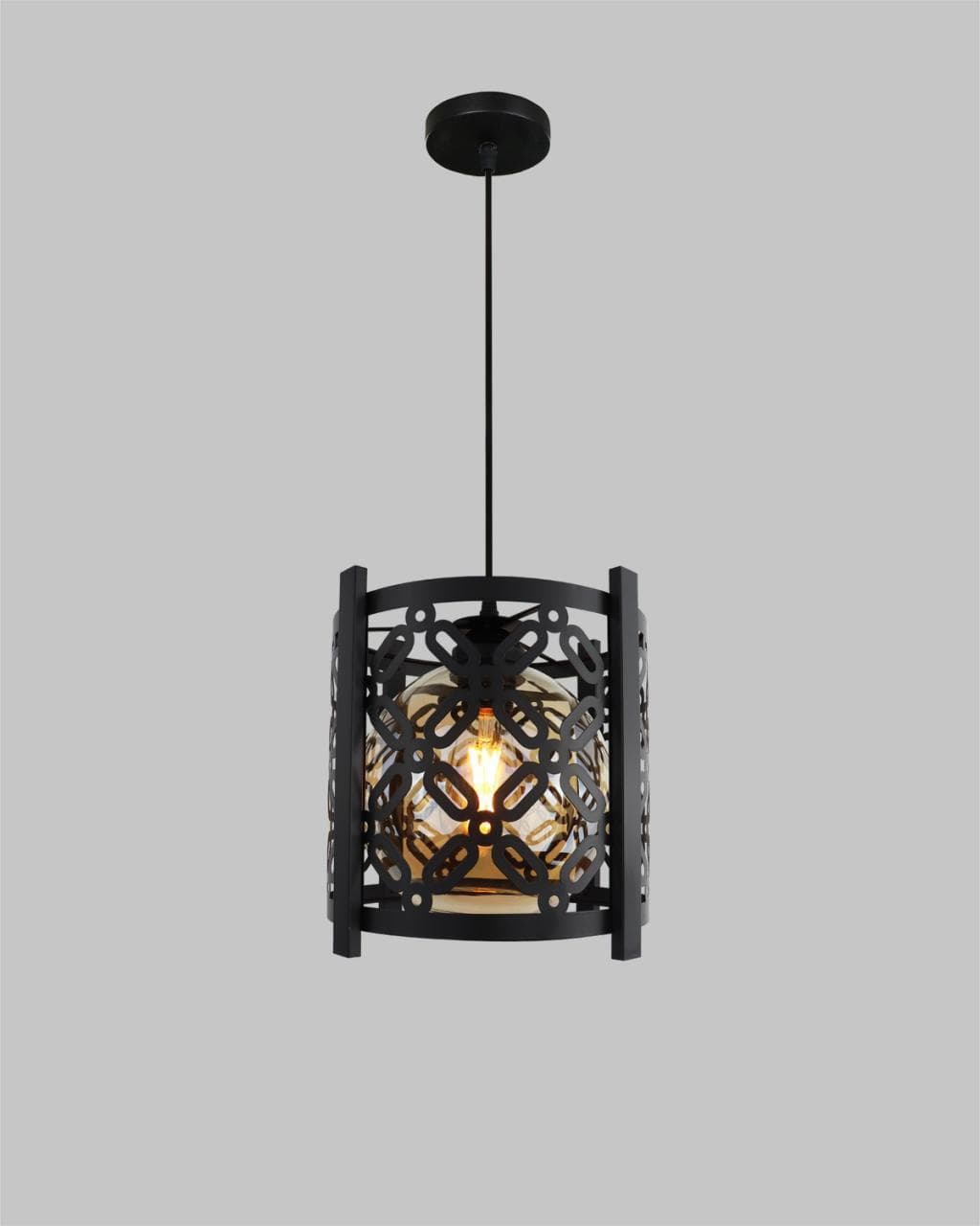 Industrial Kitchen Island Pendant Lights – Black Metal Hanging Lamps. - View 1